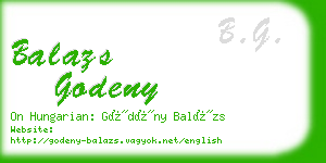 balazs godeny business card